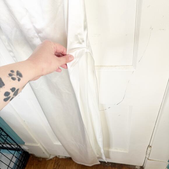 Windsor Lola High Slit White Satin Maxi Dress Bridal Event Sexy Dance NEW Size S - Picture 5 of 16